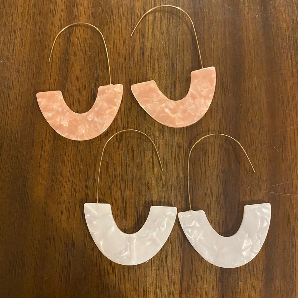 Acrylic Earrings pink, white